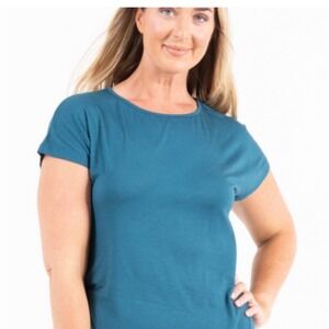 NWT Ruby Ribbon Scoop Neck Top Midnight Teal Size 3XL Basic SS Everyday